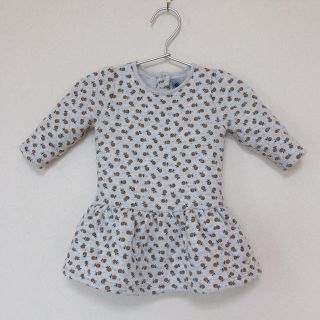 プチバトー(PETIT BATEAU)の【プチバトー】チュビック キルティング プリントワンピース (ワンピース)