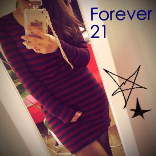 フォーエバートゥエンティーワン(FOREVER 21)のForever21♡ボーダー♡ワンピース(ミニワンピース)