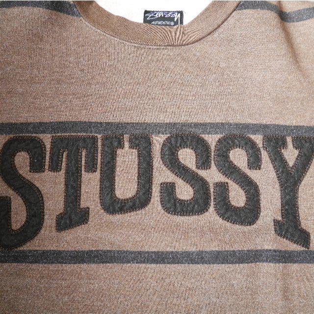 STUSSY(ステューシー)のSTUSSYステューシーのボーダーロゴトレーナー メンズのトップス(Tシャツ/カットソー(七分/長袖))の商品写真