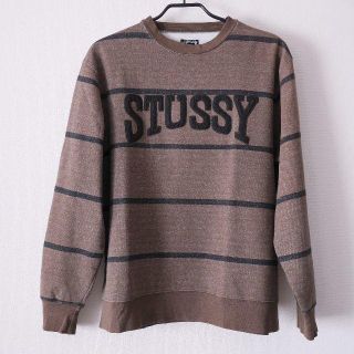 ステューシー(STUSSY)のSTUSSYステューシーのボーダーロゴトレーナー(Tシャツ/カットソー(七分/長袖))