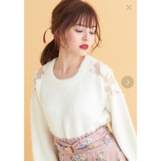 マジェスティックレゴン(MAJESTIC LEGON)のショルダーレースシャギープルオーバー(ニット/セーター)