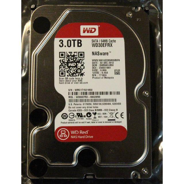 WD red WD30EFRX 3TB PCパーツ