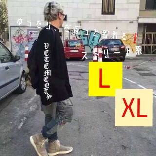 ゆったり‼️【L/XL】ストリート系  ブラック(Tシャツ/カットソー(七分/長袖))