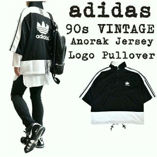 アディダス(adidas)の★90s★adidas★アノラック プルオーバー★ジャージ★ロゴ★ブラック★(ジャージ)