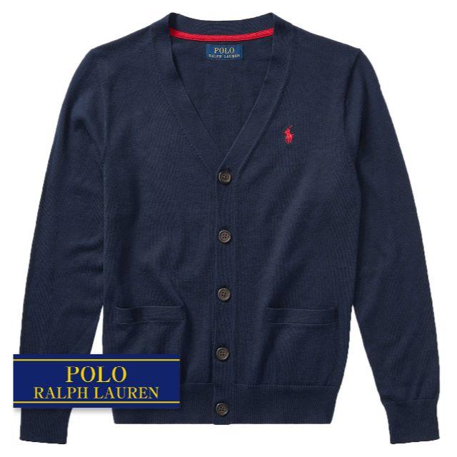 ☆新品☆ 150 ラルフローレン Vネックカーディガン ネイビー 3934 ☆新品☆ 150 ラルフローレン Vネックカーディガン ネイビー 3934