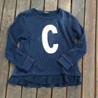 コムサイズム(COMME CA ISM)のコムサイズム C ロゴデザイン ニット ネイビー 120(ニット)