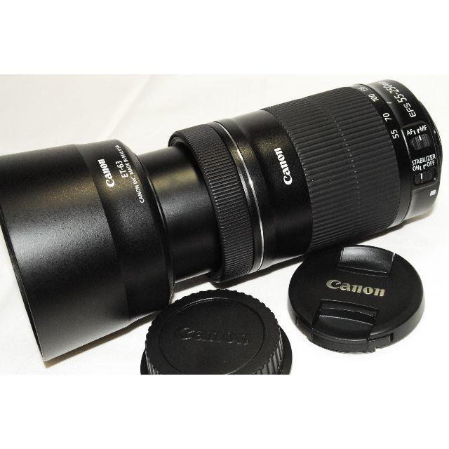 Canon(キヤノン)のフード付！EF-S 55-250mm IS STM/本日特価・超美品！ スマホ/家電/カメラのカメラ(デジタル一眼)の商品写真