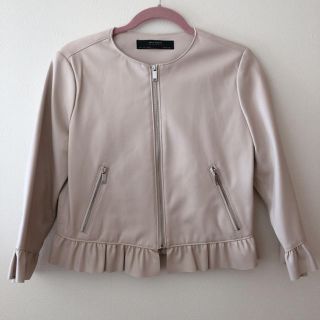 ザラ(ZARA)のフリルレザージャケット(ライダースジャケット)