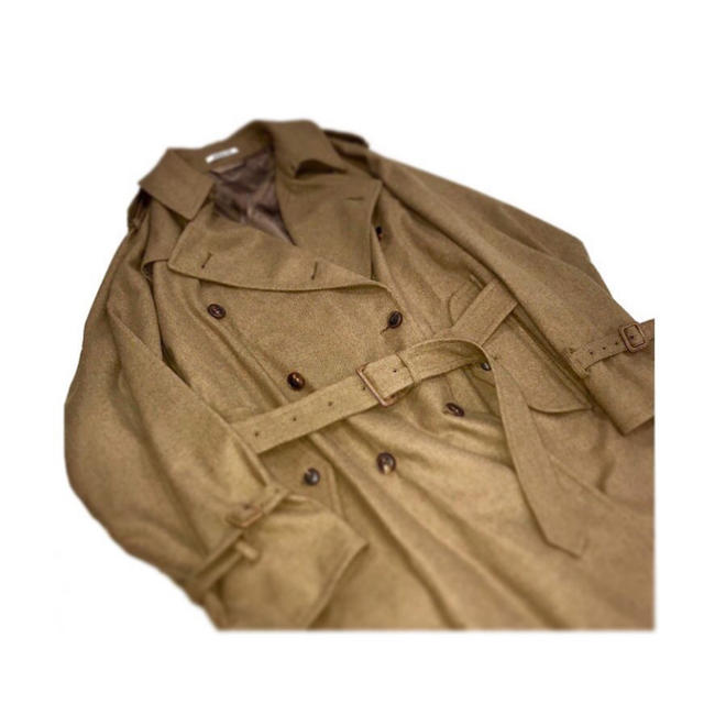 AURALEE cashmere flannel big trench coat
