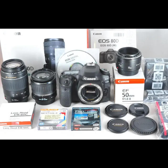 超美品の - Canon Canon トリプルレンズセット 80D EOS デジタル一眼
