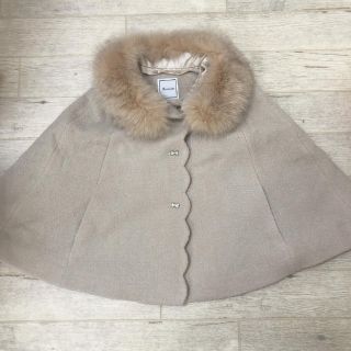 アナトリエ(anatelier)の【出品1月まで】 anatelier コート ファーポンチョ ベージュ 美品(ポンチョ)