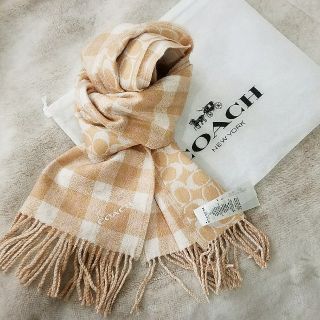 コーチ(COACH)の【新品未使用】COACH ☆ キャラメル リバーシブル マフラー  保存袋付き(マフラー/ショール)