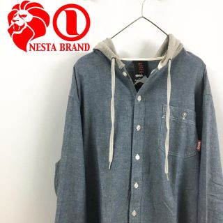 ネスタブランド(NESTA BRAND)のNESTA ネスタ パーカー 青 グレー L(パーカー)