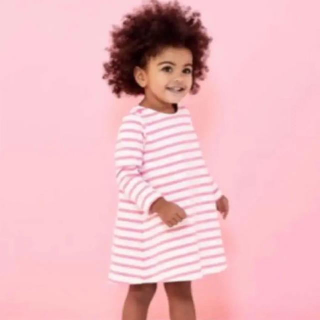 PETIT BATEAU(プチバトー)の新品 プチバトー ピンクマリニエールワンピース 18m キッズ/ベビー/マタニティのベビー服(~85cm)(ワンピース)の商品写真