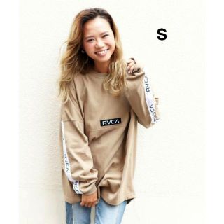 ルーカ(RVCA)のS ベージュ RVCA TAPE LOGO ロンTシャツ ルーカ(Tシャツ(長袖/七分))