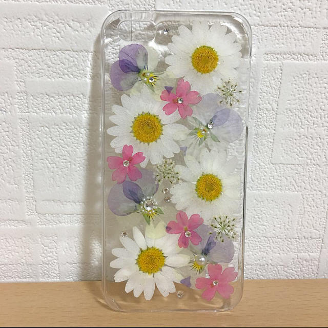 押し花  iphoneケース カバー スマホ/家電/カメラのスマホアクセサリー(iPhoneケース)の商品写真