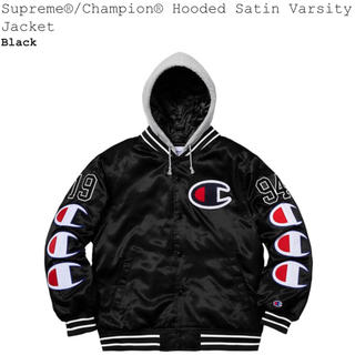連休中 Champion Hooded Satin Varsity Jacket