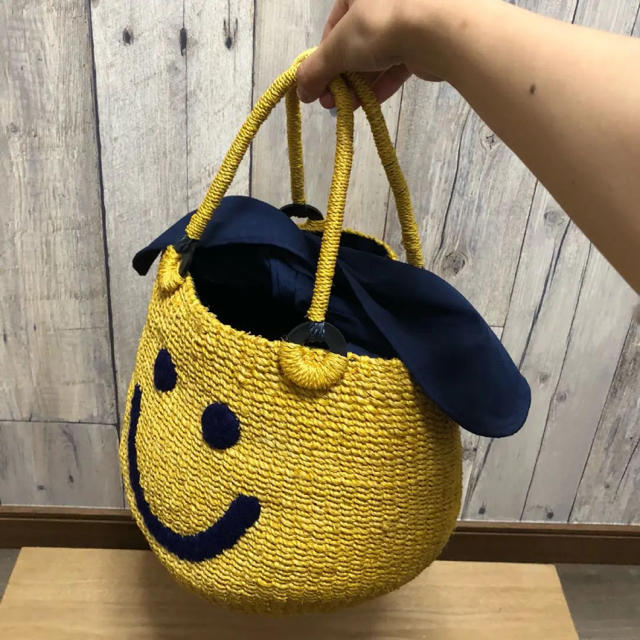 アジョリー スマイル かごバッグ イエロー★正規品 1