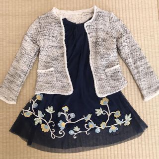 ザラキッズ(ZARA KIDS)の超美品 ザラ ワンピース のみ 6歳 116 刺繍 ZARA  結婚式 普段着(ワンピース)