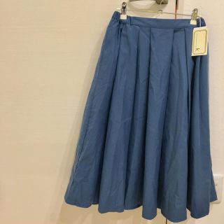 グリーンパークス(green parks)の新品♡GREEN PARKS♡タックフレアスカート♡ブルー♡LEPSIM.gu(ひざ丈スカート)