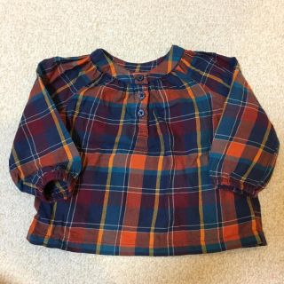 オールドネイビー(Old Navy)のOLD NAVYオールドネイビー キッズベビー チェック柄トップス 18-24M(シャツ/カットソー)