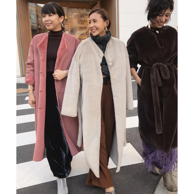 毛皮/ファーコートameri vintage 2way boa soft long coat