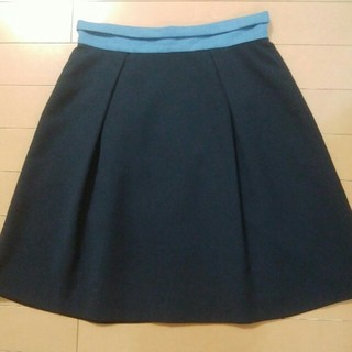 ウエスト切替え紺色スカート　61(ひざ丈スカート)
