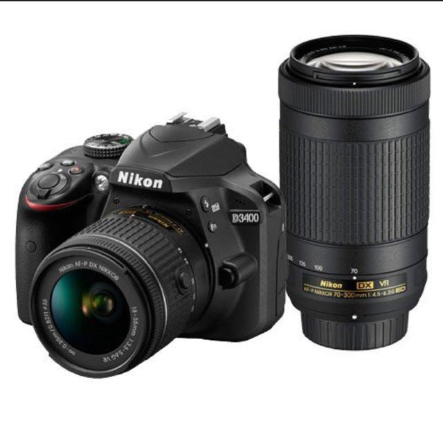 超爆安 D3400 ☆ニコン - Nikon ダブルズームキット 高性能 ブラック