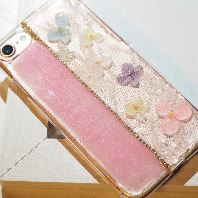 紫陽花のiPhoneケース♡【ツートン】 ハンドメイドのスマホケース/アクセサリー(スマホケース)の商品写真