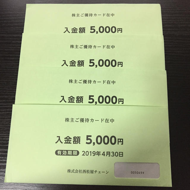 西松屋チェーン 株主優待 20000円分優待券/割引券