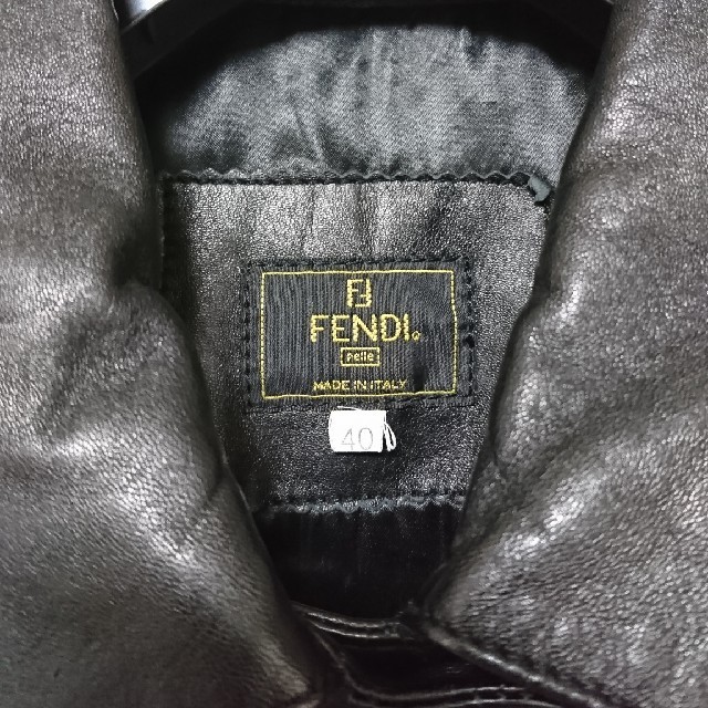 【稀少】FENDI ズッカ柄 レザー切り替え コート ジャケット 40 2