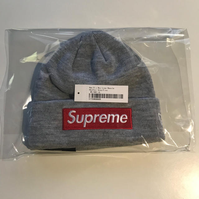 ニット帽/ビーニー灰 Supreme New Era Box Logo Beanie