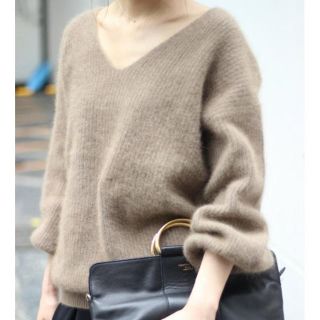 スピックアンドスパン(Spick & Span)のスピックアンドスパン AIRLY FUR KNIT Vネックプルオーバー(ニット/セーター)