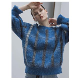 アメリヴィンテージ(Ameri VINTAGE)のMOHAIR STRANGE CHECK KNIT(ニット/セーター)