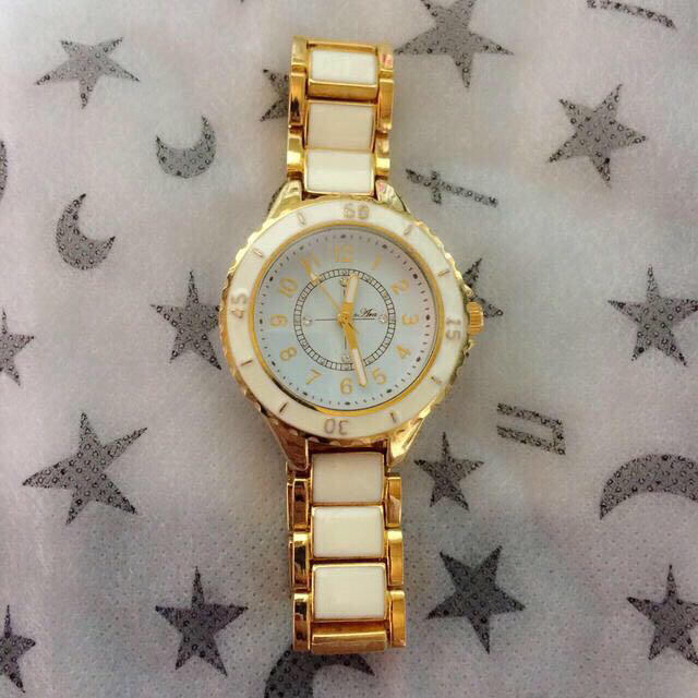ゴールド×ホワイト レディース腕時計 レディースのファッション小物(腕時計)の商品写真