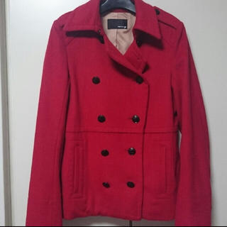 マウジー(moussy)の美品☆moussyマウジー ウール50% Pコート 赤RED サイズ2(M)(ピーコート)