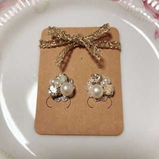 ビジューとパールのピアス(ピアス)