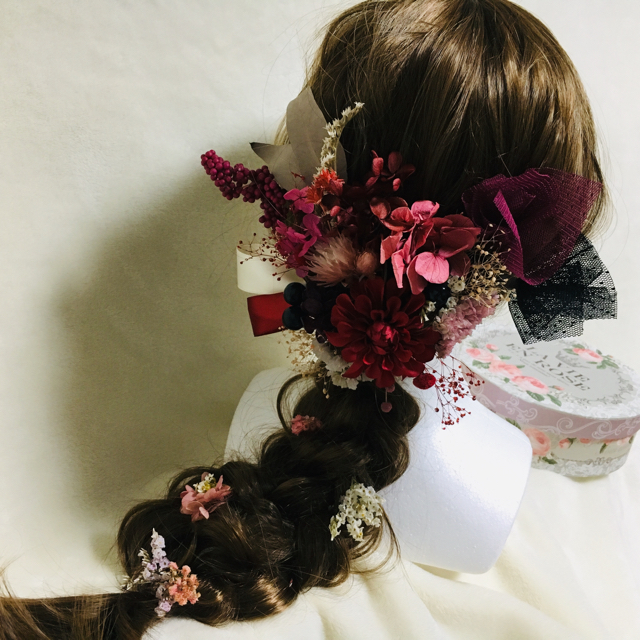 結婚式 ヘッドドレス ブリザードフラワー 髪飾り ハンドメイドのウェディング(ヘッドドレス/ドレス)の商品写真