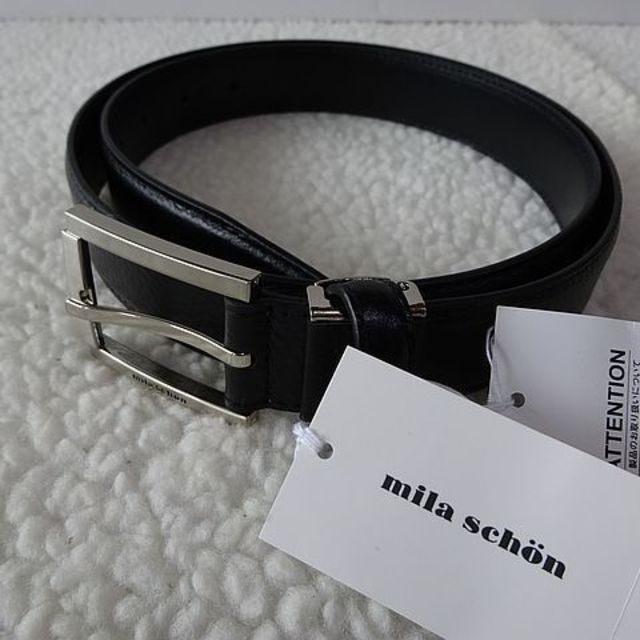 mila schon(ミラショーン)の【新品/本物】mira schon（ミラショーン）牛革/メンズベルト/黒 メンズのファッション小物(ベルト)の商品写真