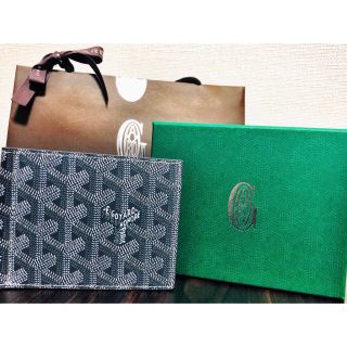 美品 GOYARD ゴヤール グリーン 二つ折り マネークリップ 小物 折り