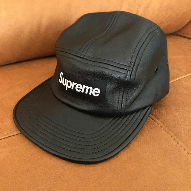 シュプリーム supreme camp cap レザー