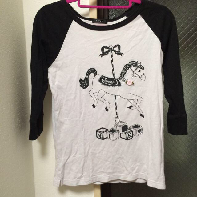 MILK(ミルク)のおMILK♡ラグランTシャツ レディースのトップス(Tシャツ(長袖/七分))の商品写真