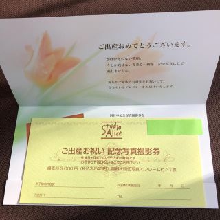 スタジオアリス  お宮参り 100日 撮影券(その他)