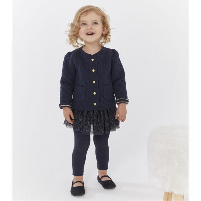 PETIT BATEAU(プチバトー)の【新品】プチバトー 24m チュビックキルティングカーディガン キッズ/ベビー/マタニティのキッズ服女の子用(90cm~)(カーディガン)の商品写真