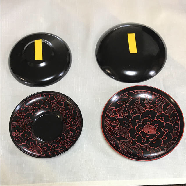 ☆輪島塗☆重箱四段☆銘々皿☆茶托