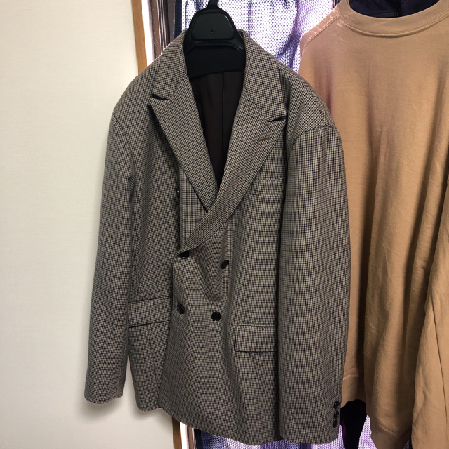 ALLEGE(アレッジ)のAllege 18aw CHECK W PEAKED LAPEL JACKET メンズのジャケット/アウター(テーラードジャケット)の商品写真