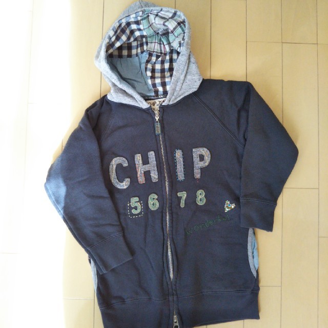 CHIP TRIP(チップトリップ)のChipTrip チップトリップ 　スウェットフルジップパーカ キッズ/ベビー/マタニティのキッズ服女の子用(90cm~)(カーディガン)の商品写真