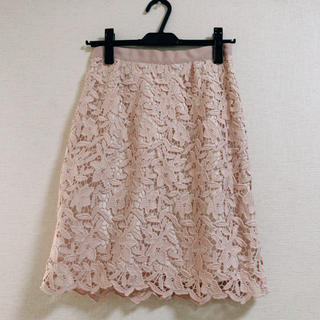 ミッシュマッシュ(MISCH MASCH)の花柄レースタイトスカート(ピンク)※値下げ不可(ひざ丈スカート)