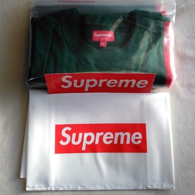 Supreme(シュプリーム)のXL Supreme Vertical Logo Stripe LS TOP 緑 メンズのトップス(Tシャツ/カットソー(七分/長袖))の商品写真