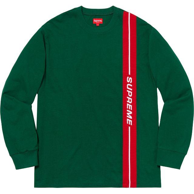 Supreme(シュプリーム)のXL Supreme Vertical Logo Stripe LS TOP 緑 メンズのトップス(Tシャツ/カットソー(七分/長袖))の商品写真